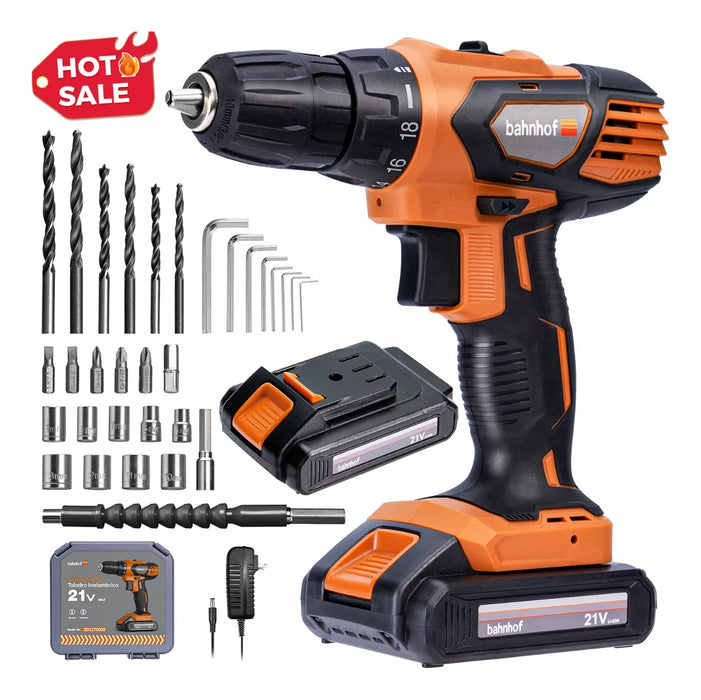 Cordless Electric Screwdriver Drill 21V 35 Pieces